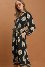 Mix Leaf Print Midi
