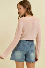 Blush Crop Cardigan