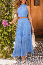 Eyelet Skirt Set