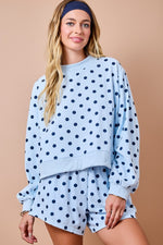 Blue Polka Dot Sweatshirt