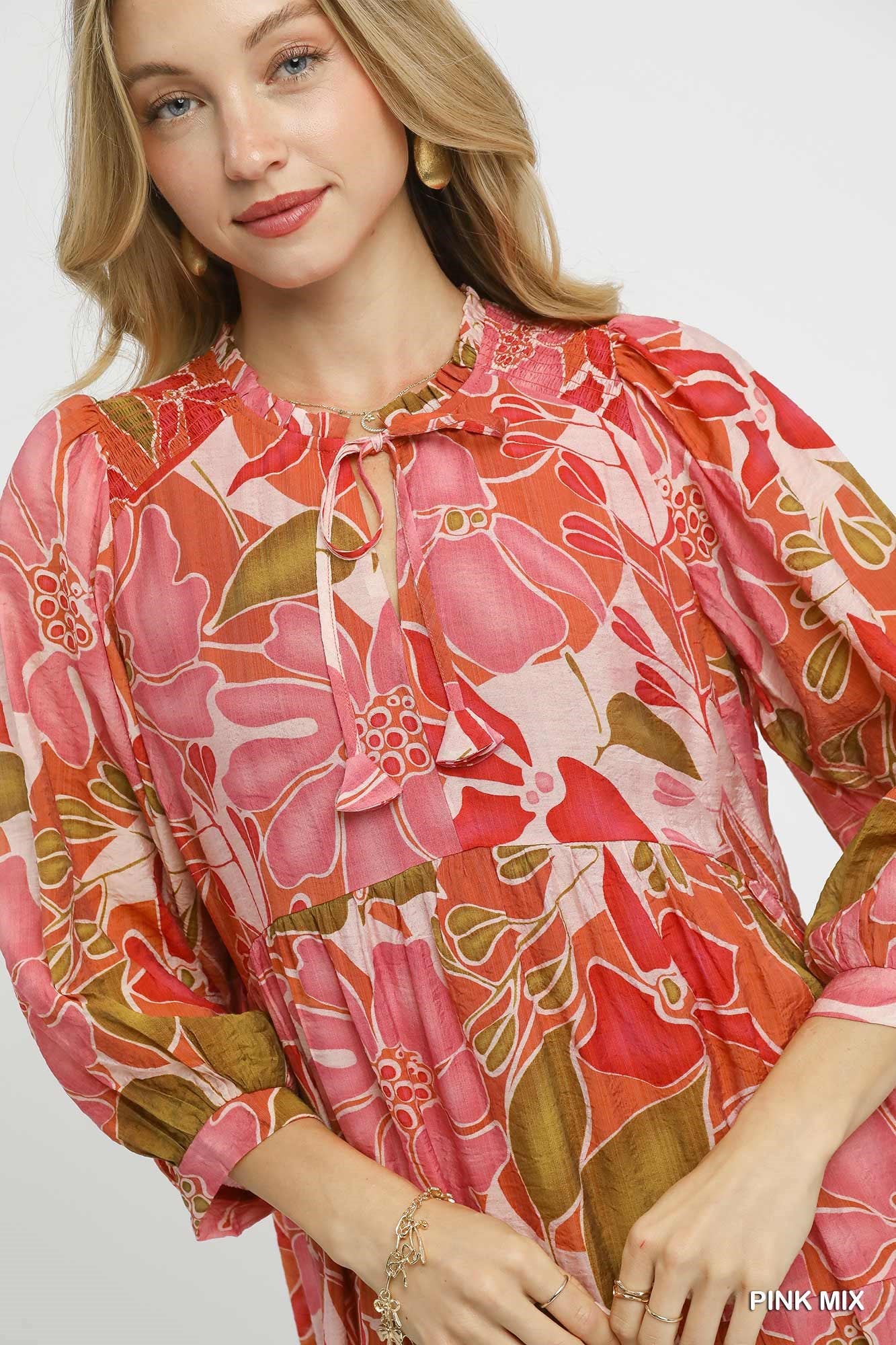 Retro Floral Midi Dress