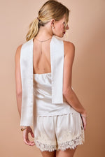 Strapless Satin Scarf Top