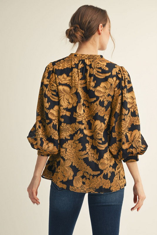 Floral Peasant Top