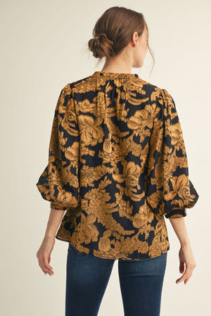 Floral Peasant Top