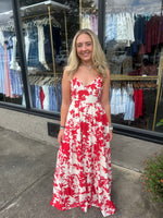 Red Floral Maxi Dress