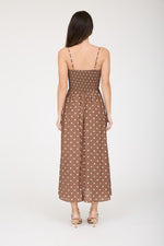Polka Dot Smocked Midi Dress