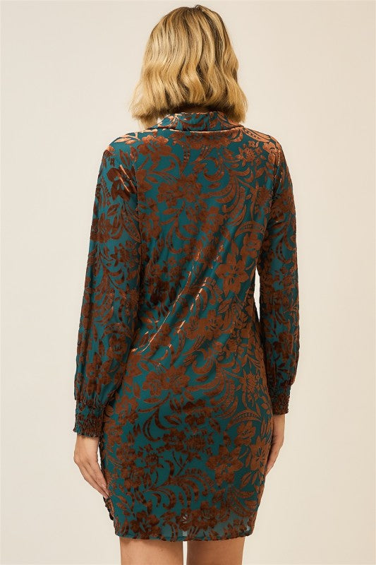 Burnout Velvet Dress