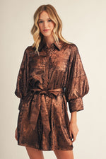 Metallic Shirt Dress