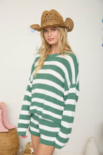 Green Striped Sweater