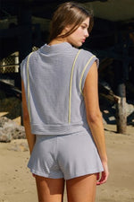 Linear Cap Sleeve Top