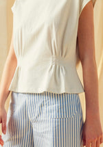 Pleated Cap Sleeve Tee