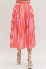 Zoe Striped Midi Skirt