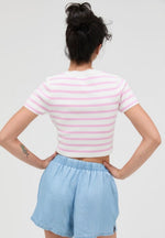 Anna Striped Crop Tee