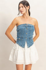 Strapless Denim Corset
