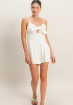 Tie Front Denim Romper