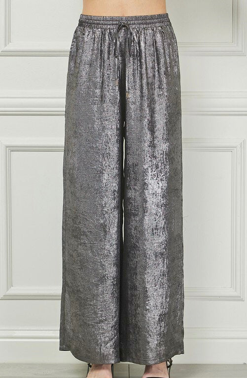 Satin Gunmetal Pants