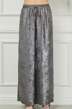 Satin Gunmetal Pants