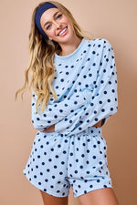 Blue Polka Dot Sweatshorts