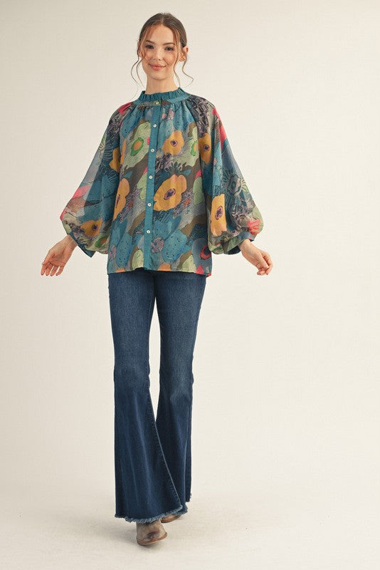 Terrific Teal Blouse