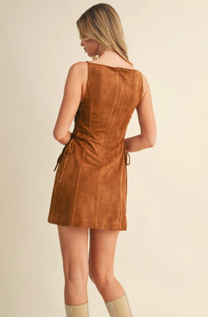 Suede Lace Up Dress