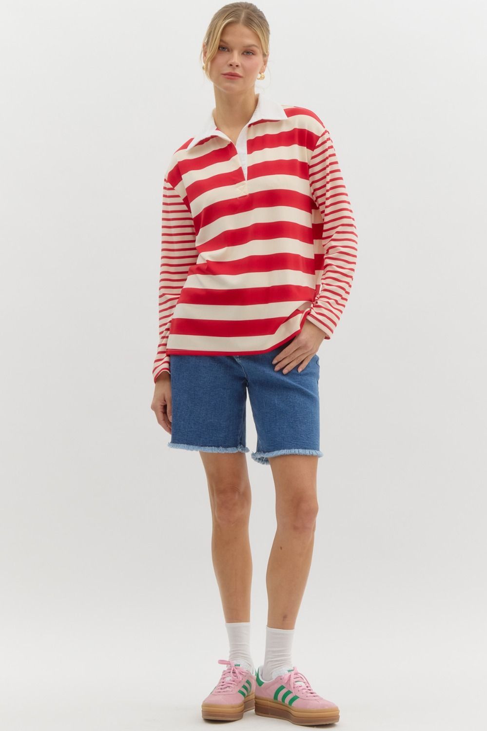 Striped Polo Top