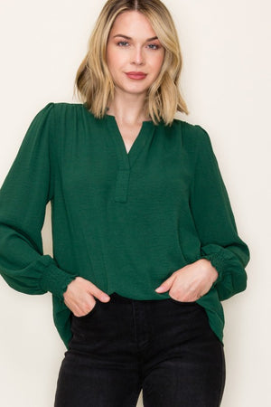 Smocked Cuff Blouse