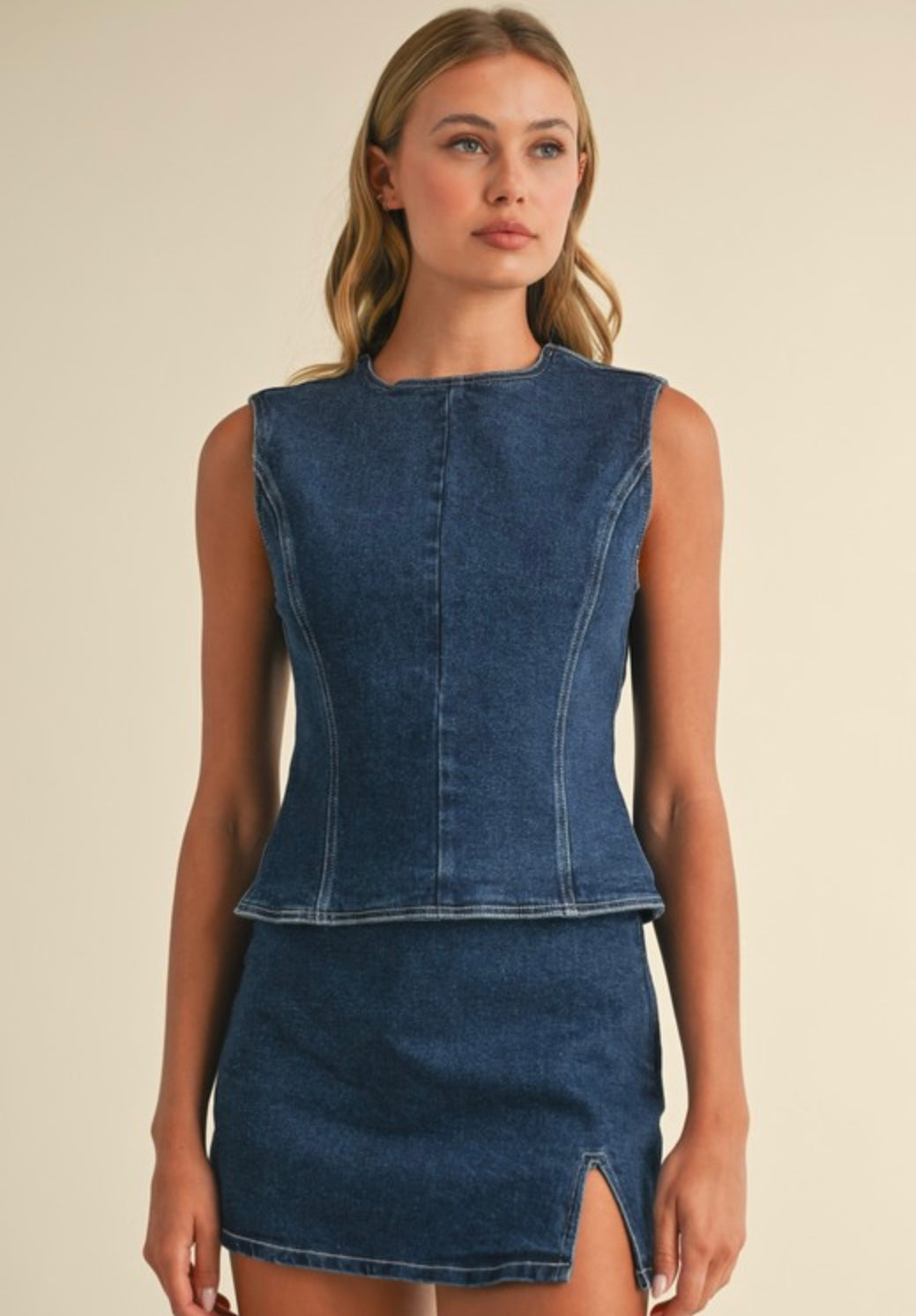 Denim Top & Skirt