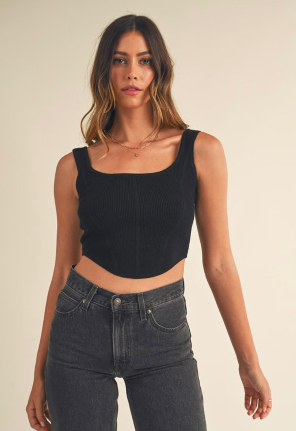 Black Bustier Crop