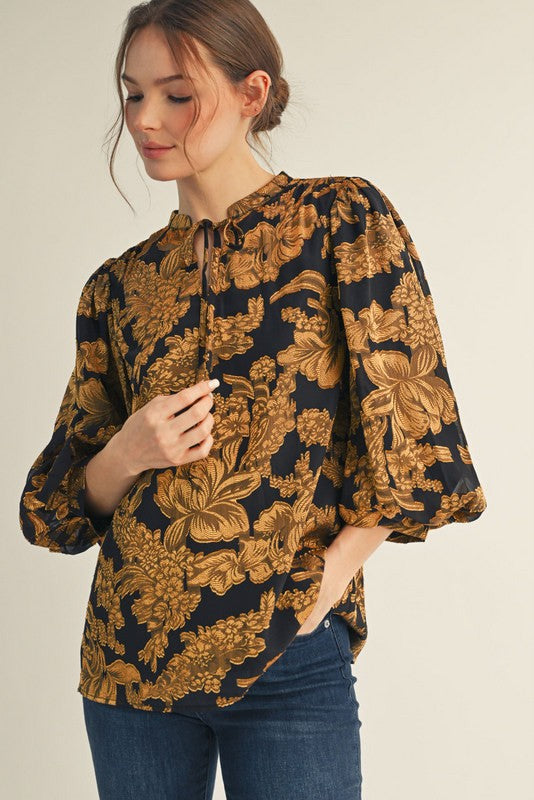 Floral Peasant Top