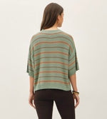Half Sleeve Stripe Sweater