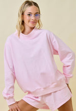 Pink Mock Neck Sweatshirt