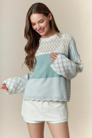 Contrast Knit Sweater
