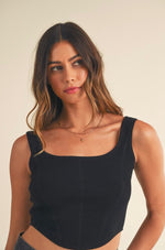 Black Bustier Crop