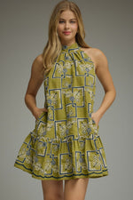 Geometric Halter Dress
