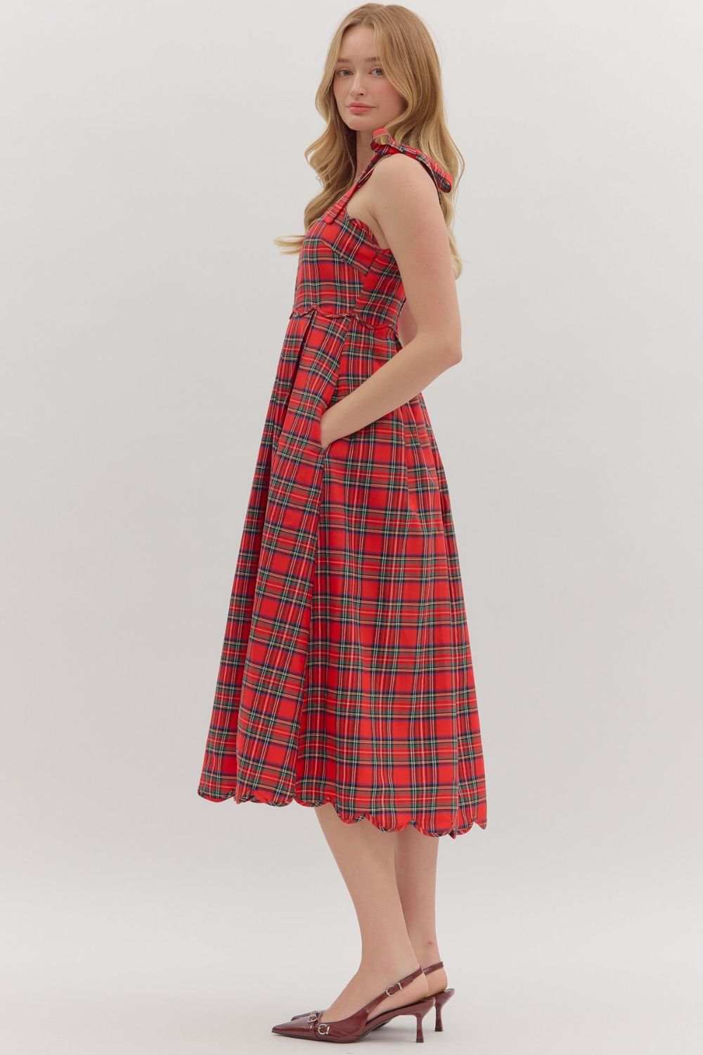Red Plaid Midi