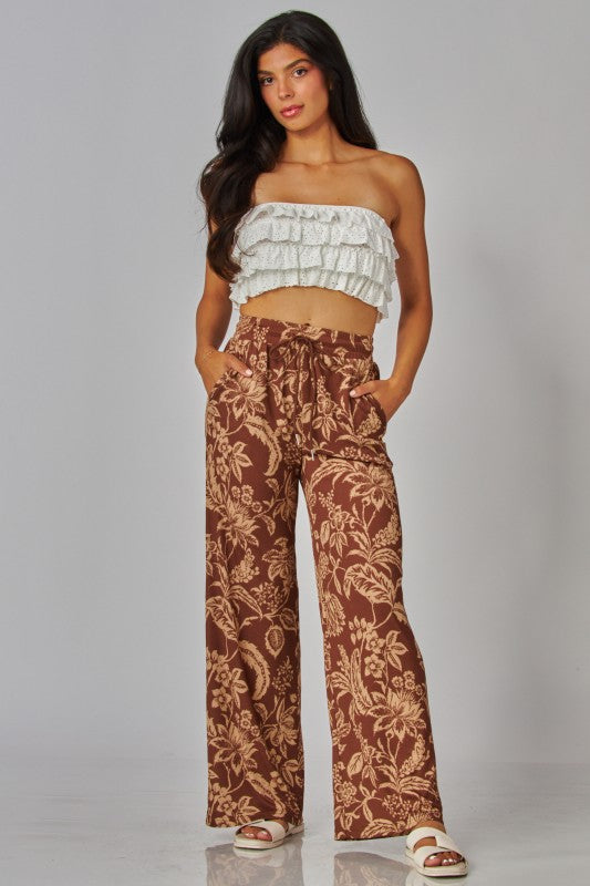Natural Floral Pants