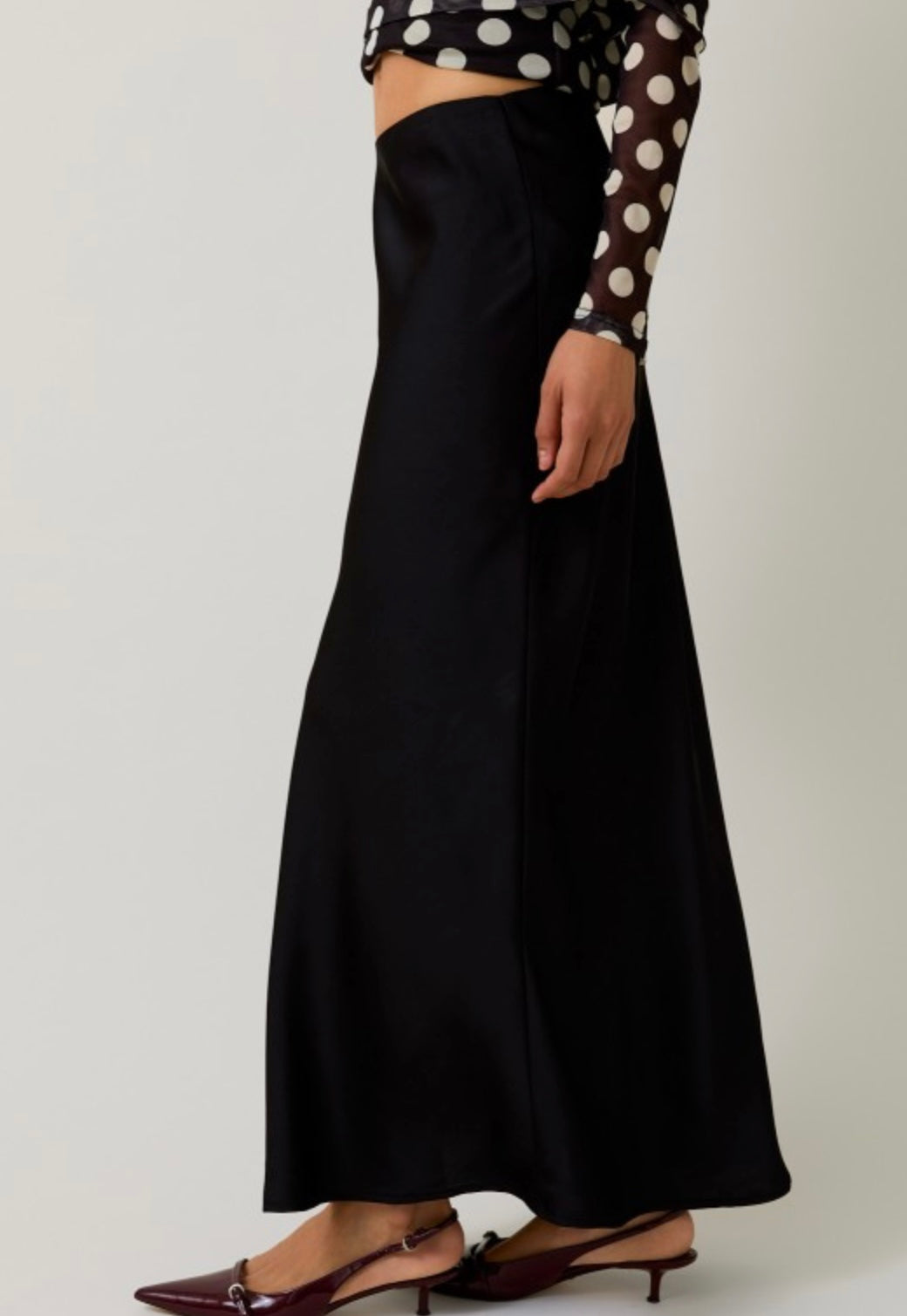 Black Satin Skirt