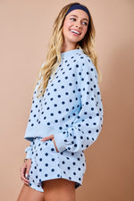 Blue Polka Dot Sweatshirt