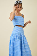 Lt Blue Polka Dot Crop Top