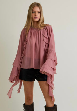 Chiffon Ruffle Blouse
