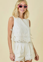 Victoria Linen Embroidered Top