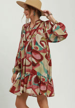 Abstract Babydoll Dress