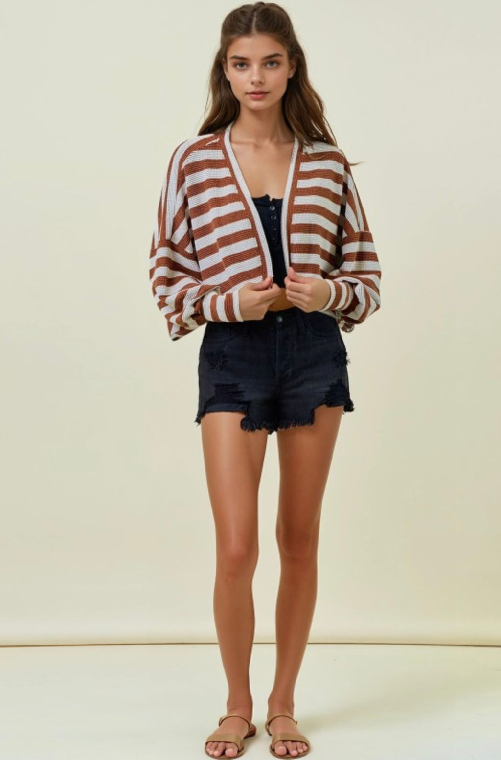 Striped Knit Shrug