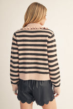 Peter Pan Striped Cardigan