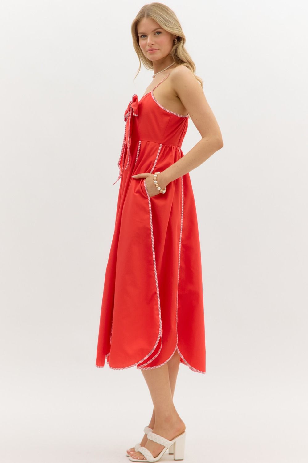 Scallop Midi Dress