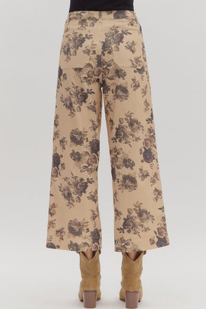Floral Mid Rise Pants