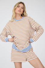 Stripe-Contrast Knit Top