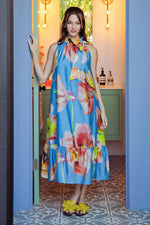 Ruffle Neck Midi Dress