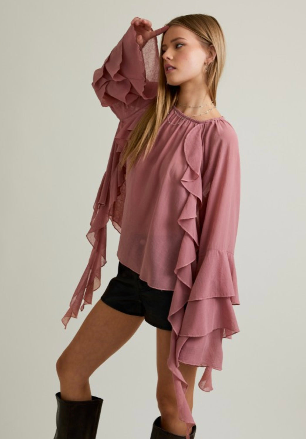 Chiffon Ruffle Blouse