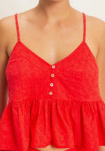 Adeline Eyelet Peplum Top